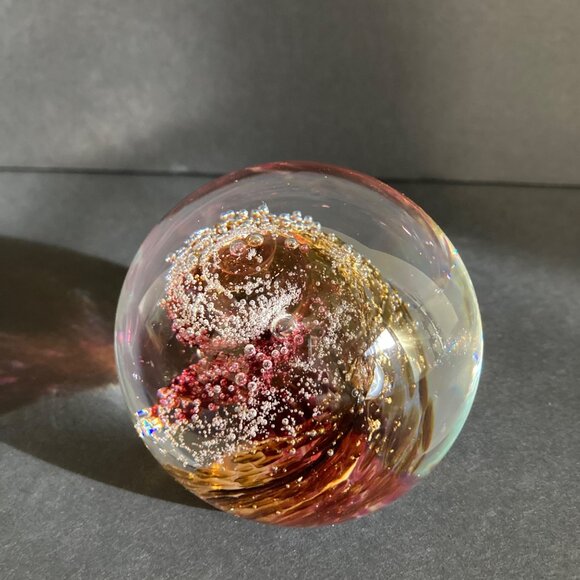 Evolution by Waterford Cosmic Fire Blown Glass Round Paperweight - Picture 5 of 8